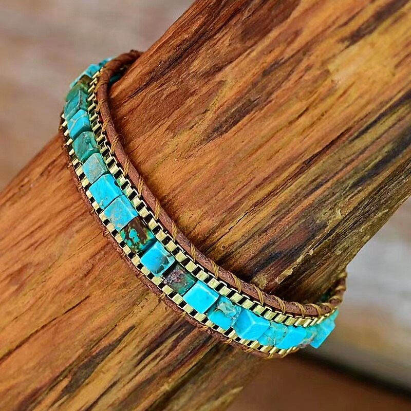 Armband voor Dames met Turquoise Stenen en Uniek Design 2
