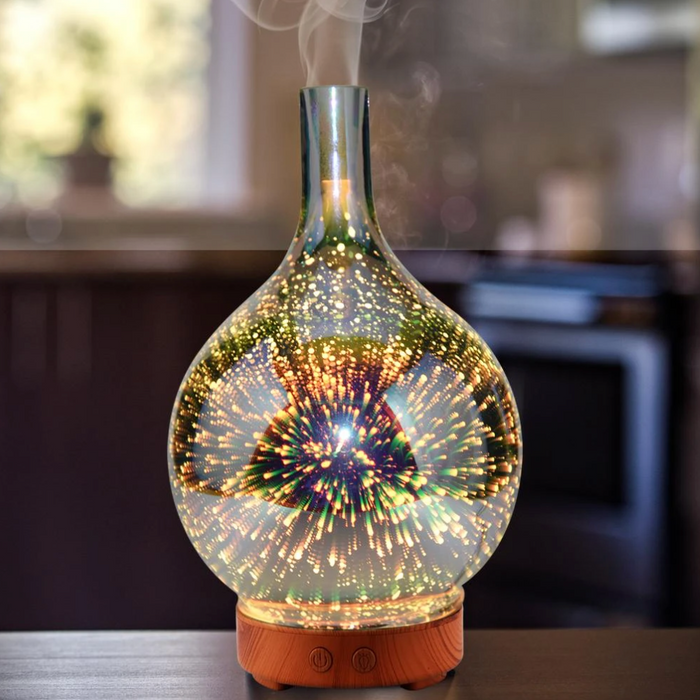 Aroma Diffuser 3D Glasvaas met LED Kleurverandering 0