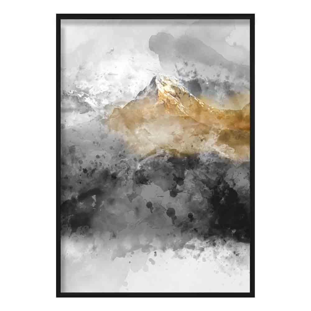 Art Print Bergen in Zwart en Geel 0