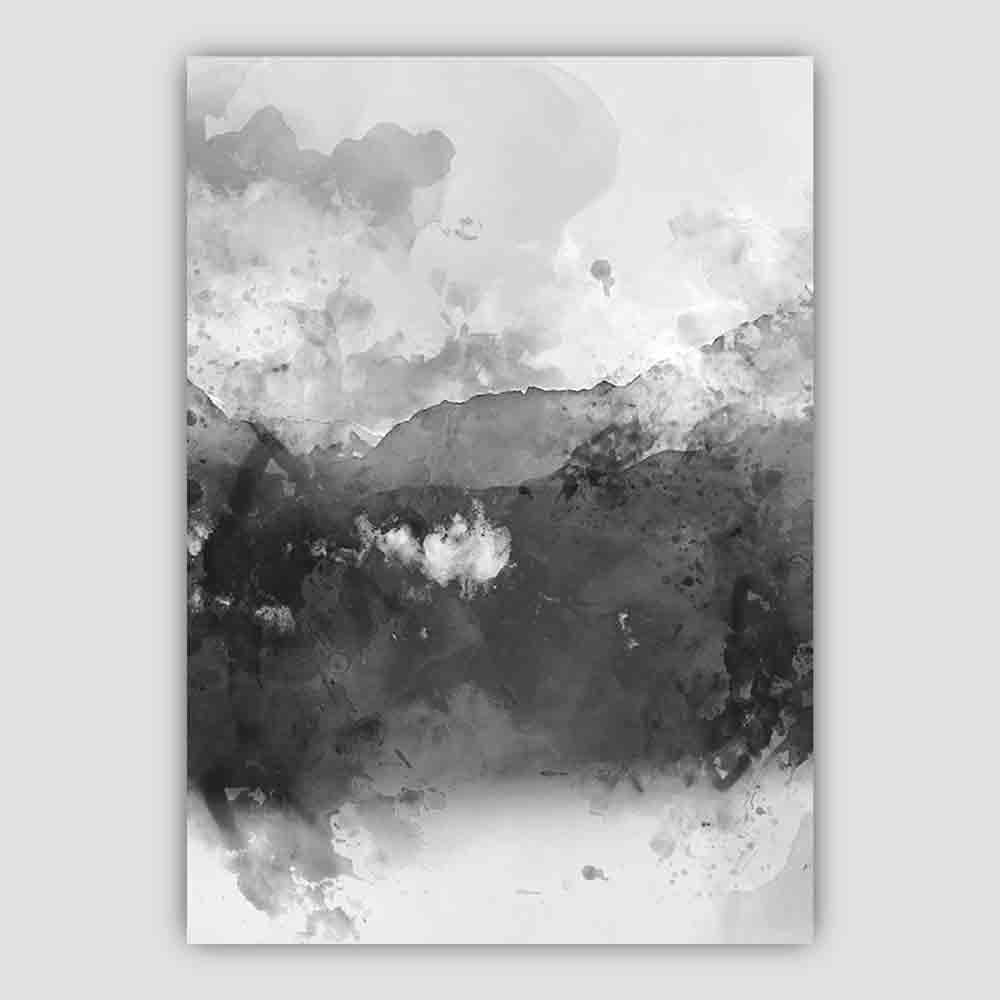Art Print van Bergen in Zwart en Geel 3
