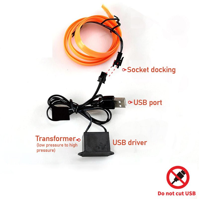 Auto Neonverlichtingsset USB Aansluiting voor Futuristische Auto Styling 7