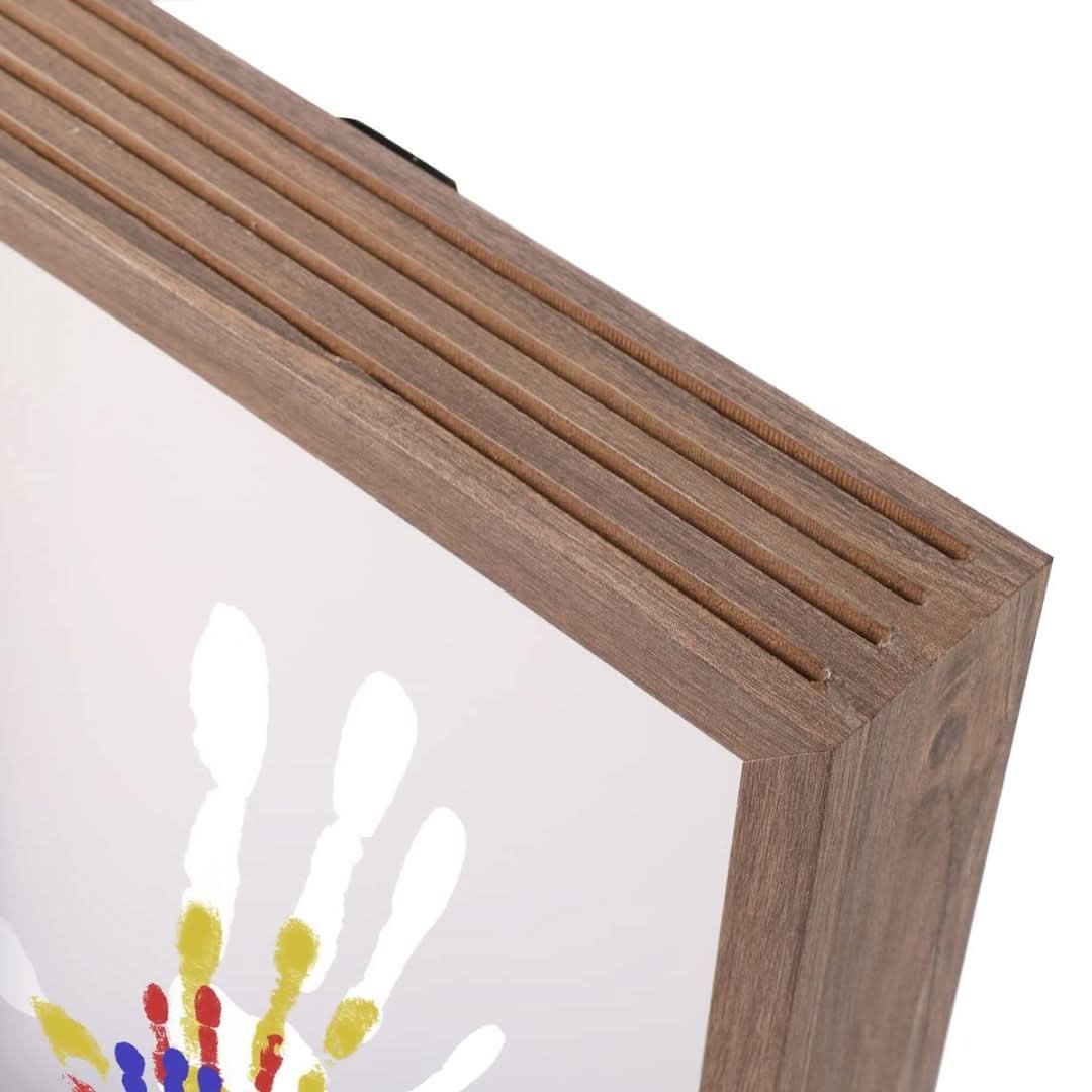 Baby Hand- en Voetafdrukken Geheugenframe Natuurlijk Houten Design 6