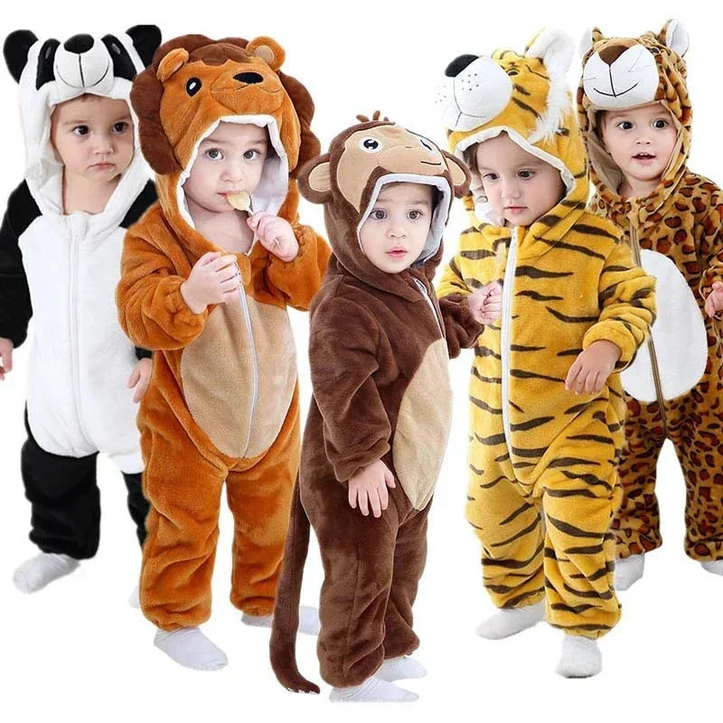 Baby Rompertje Dierenprint met Capuchon 1