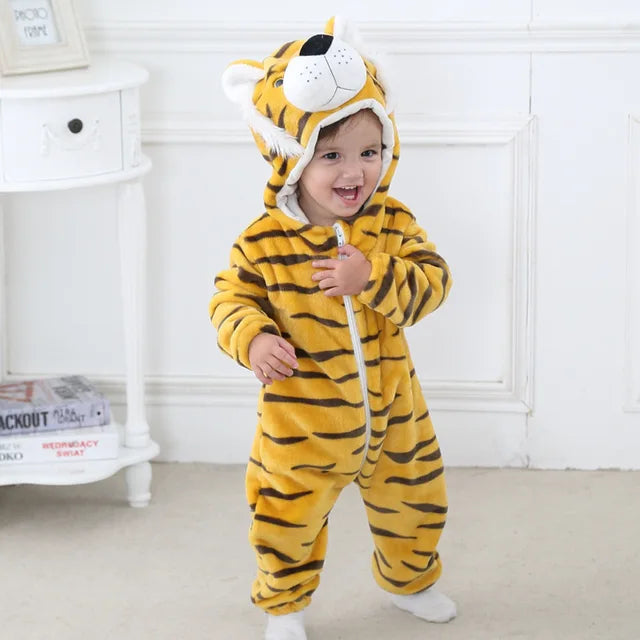 Baby Rompertje Dierenprint met Capuchon 3
