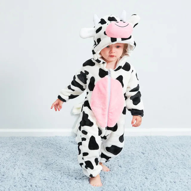 Baby Rompertje Dierenprint met Capuchon 4