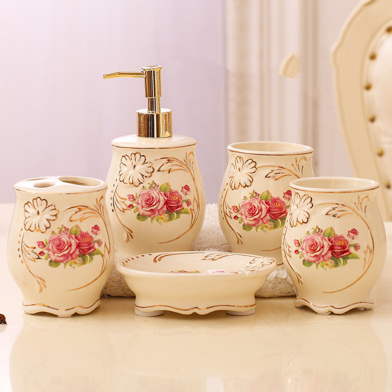 Badkameraccessoires Luxe Set Vijfdelig Europese Stijl 2
