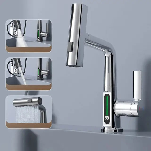 Badkamerkraan 3-in-1 Uitschuifbaar Met Watervalfunctie 6