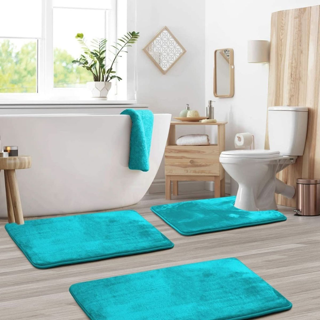 Badmat Set van 3 Stukken voor Badkamer Met Antislip Bodem 6