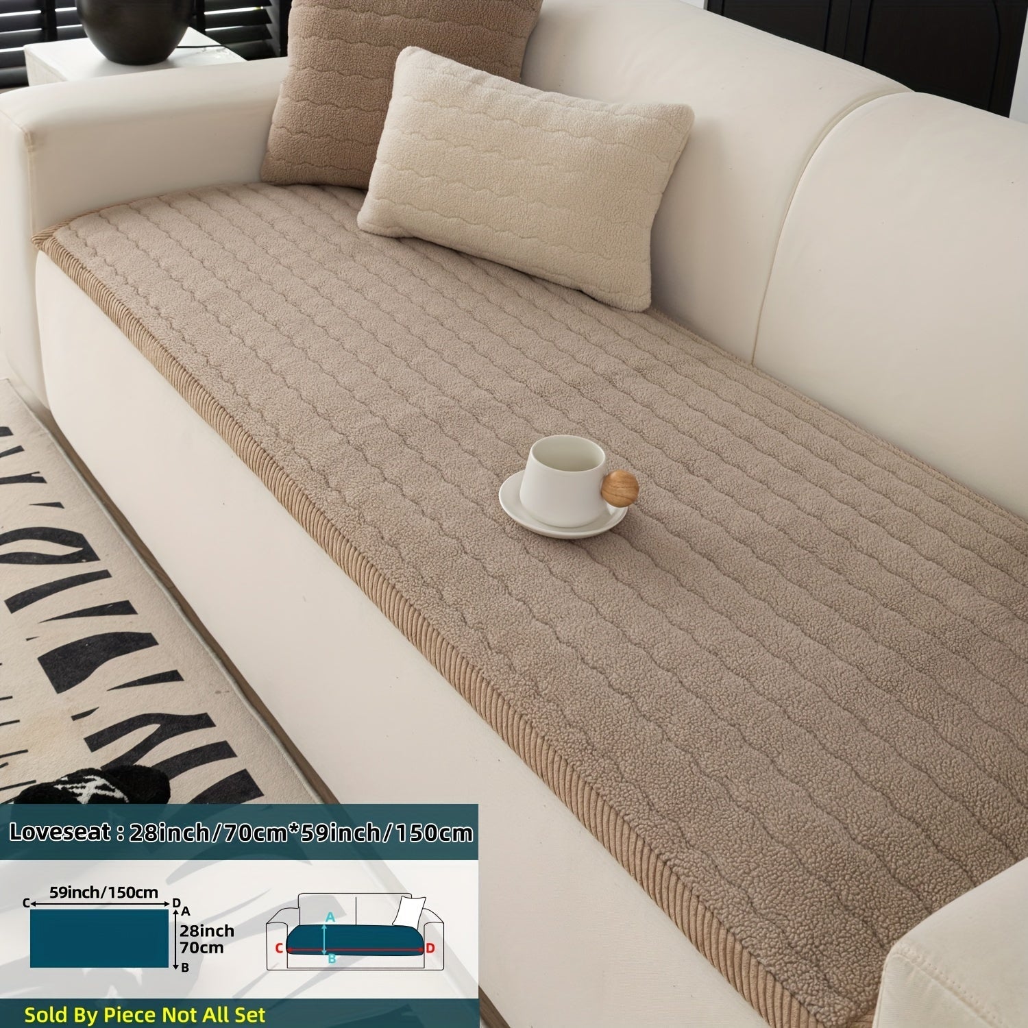 Bankhoes Antislip Dikke Pluche voor Woonkamer en Slaapkamer 0