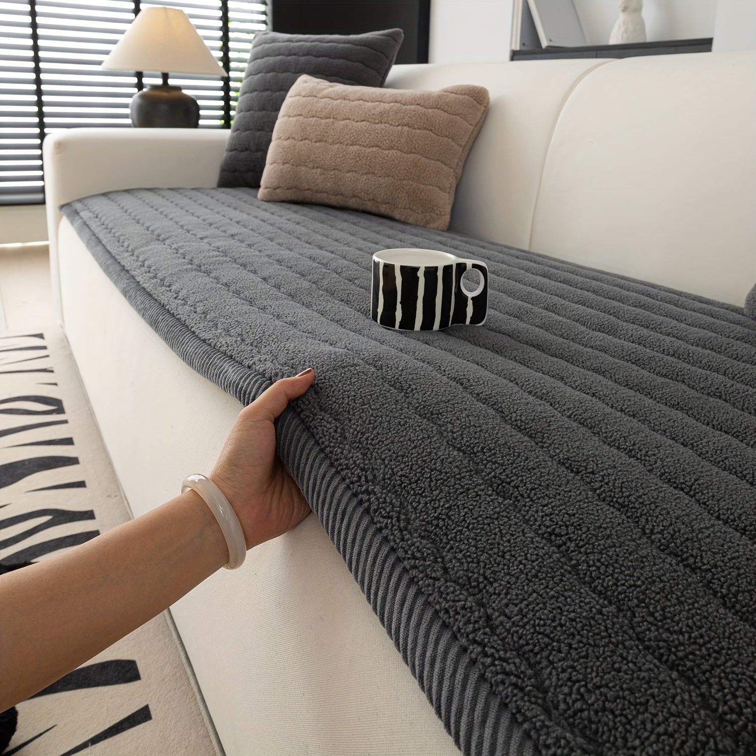 Bankhoes Antislip Dikke Pluche voor Woonkamer en Slaapkamer 1