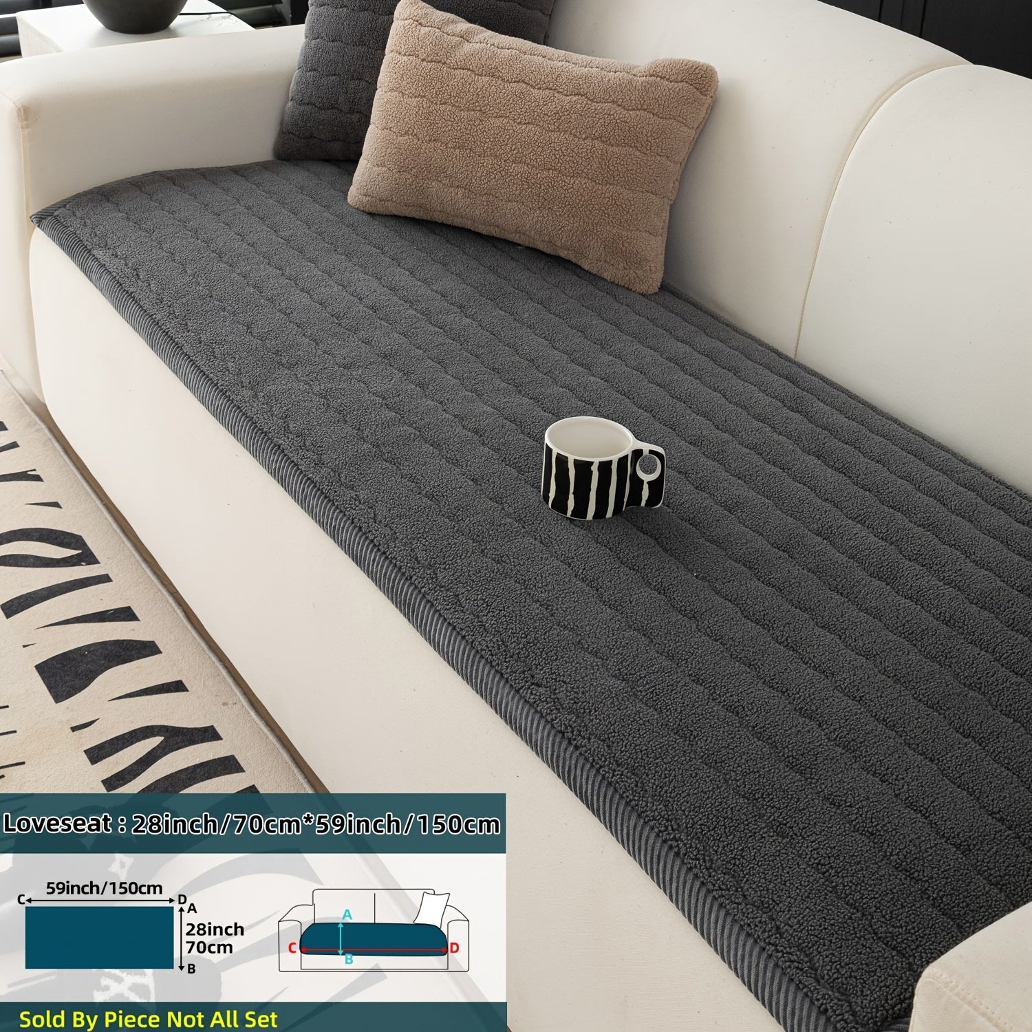 Bankhoes Antislip Dikke Pluche voor Woonkamer en Slaapkamer 10