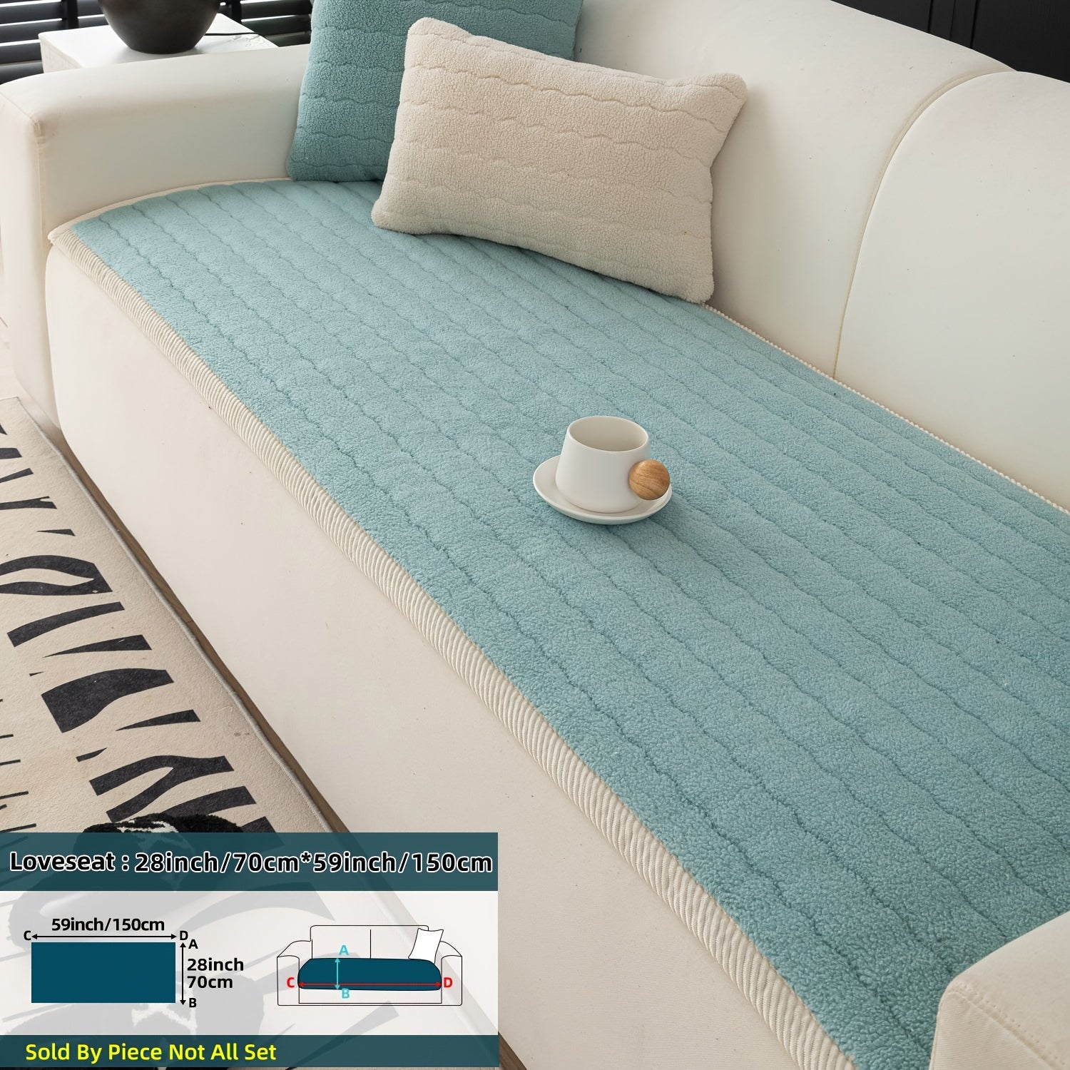 Bankhoes Antislip Dikke Pluche voor Woonkamer en Slaapkamer 12