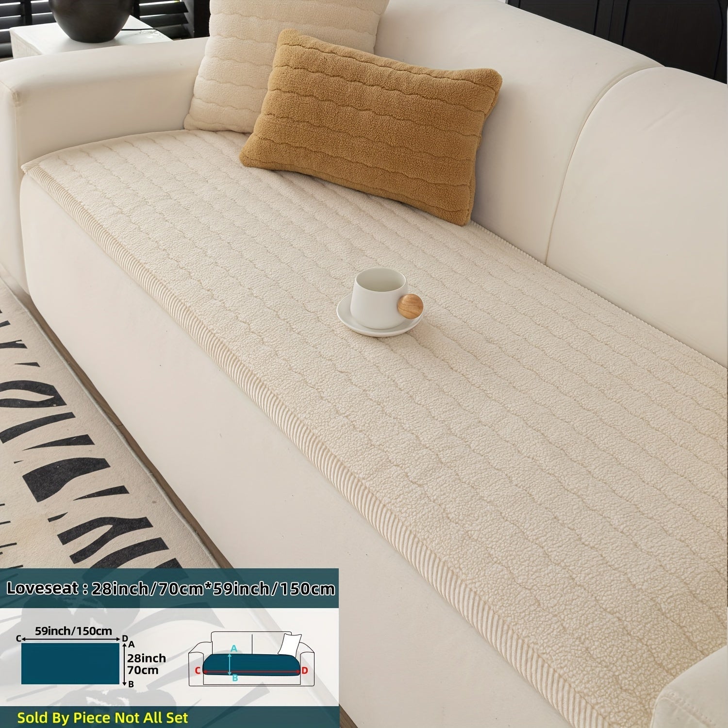 Bankhoes Antislip Dikke Pluche voor Woonkamer en Slaapkamer 3