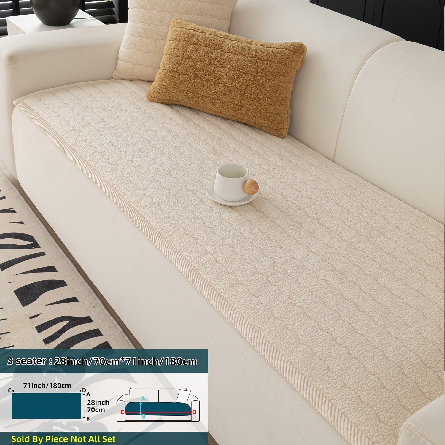 Bankhoes Antislip Dikke Pluche voor Woonkamer en Slaapkamer 5