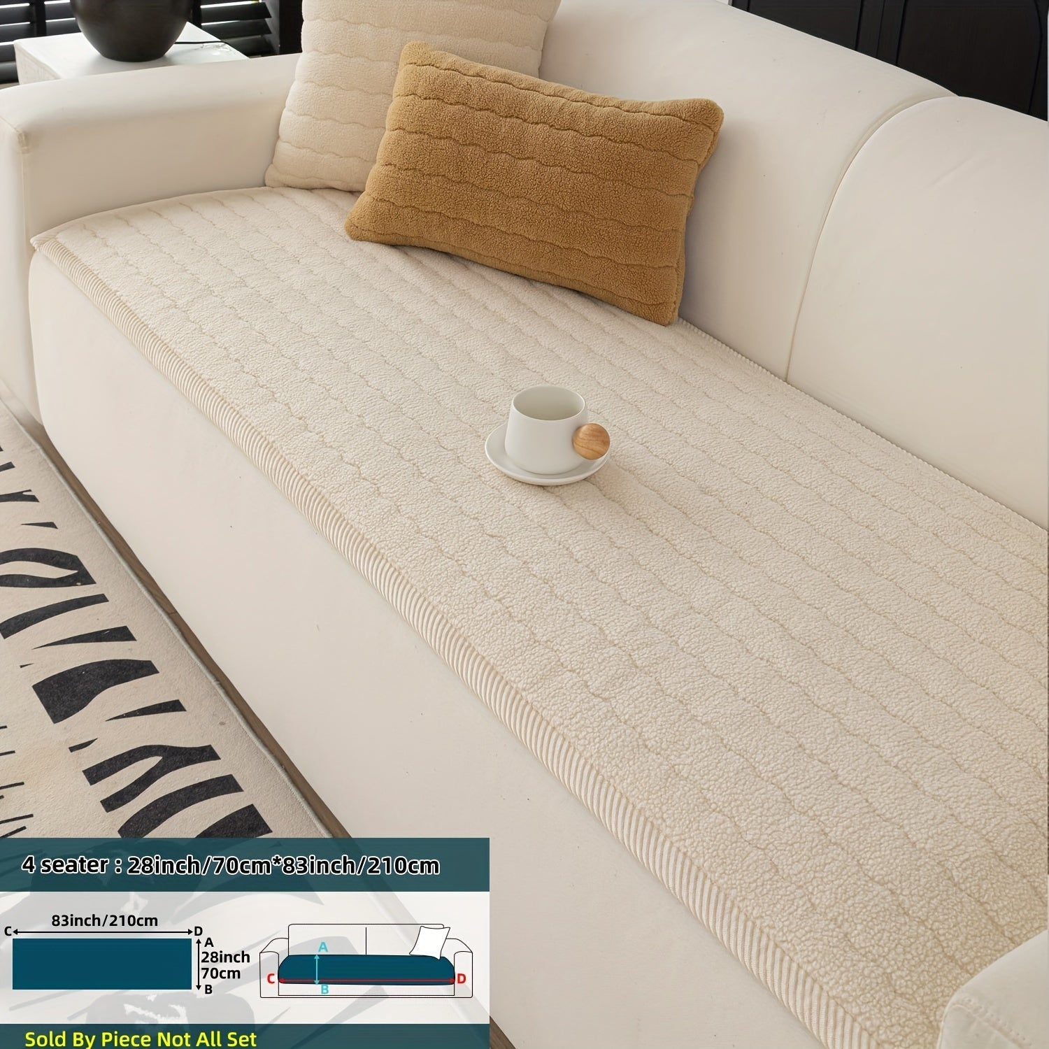 Bankhoes Antislip Dikke Pluche voor Woonkamer en Slaapkamer 7