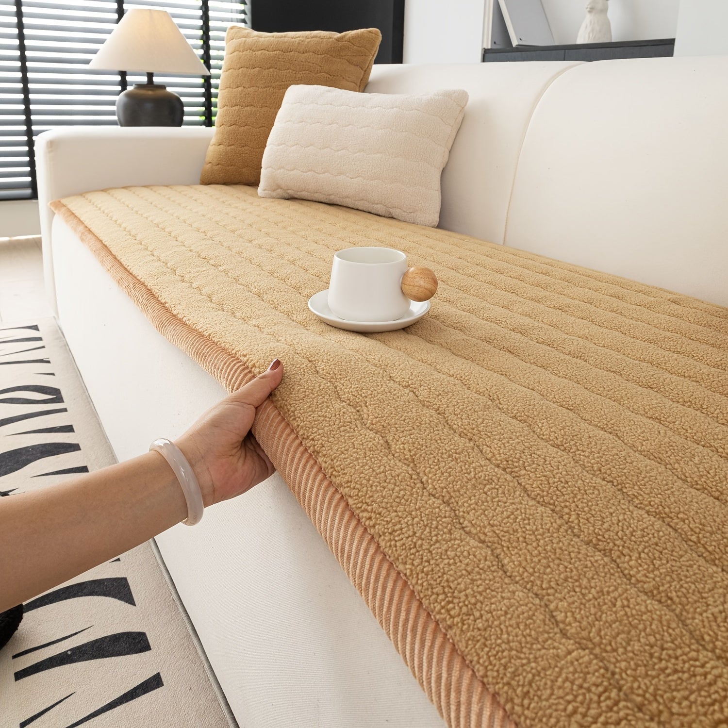 Bankhoes Antislip Dikke Pluche voor Woonkamer en Slaapkamer 8