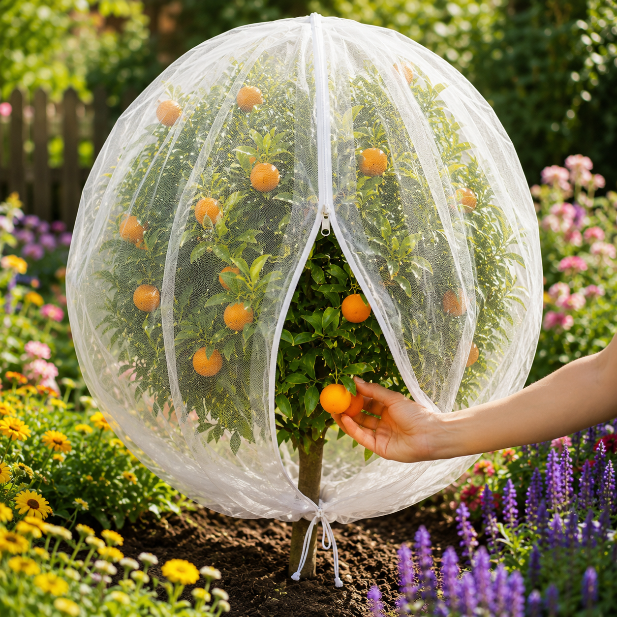 Beschermhoes voor Fruitbomen met Trekkoord 1