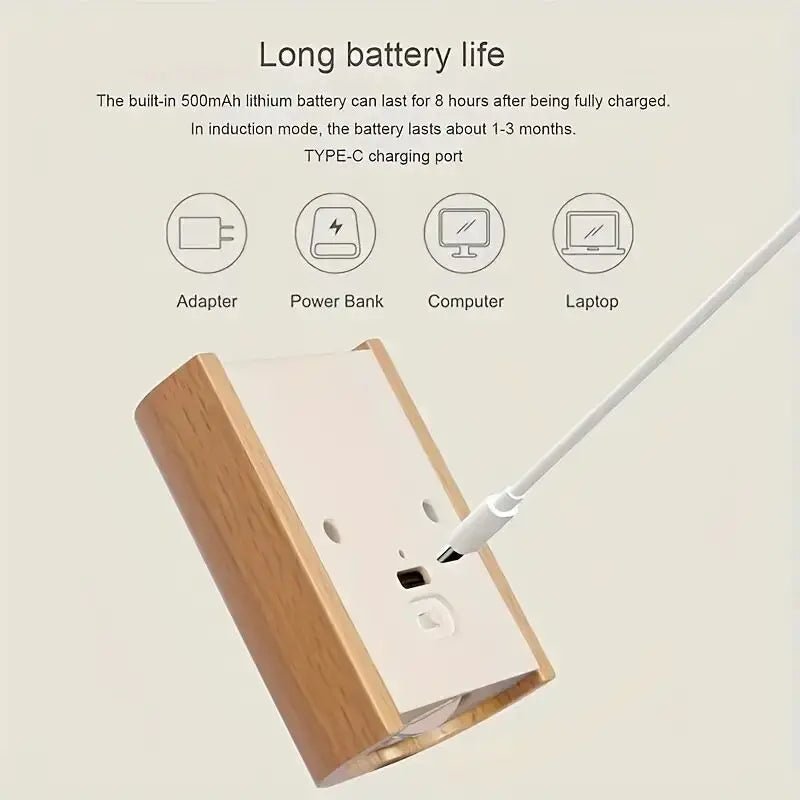 Bewegingssensor Lamp met Houten Design 7