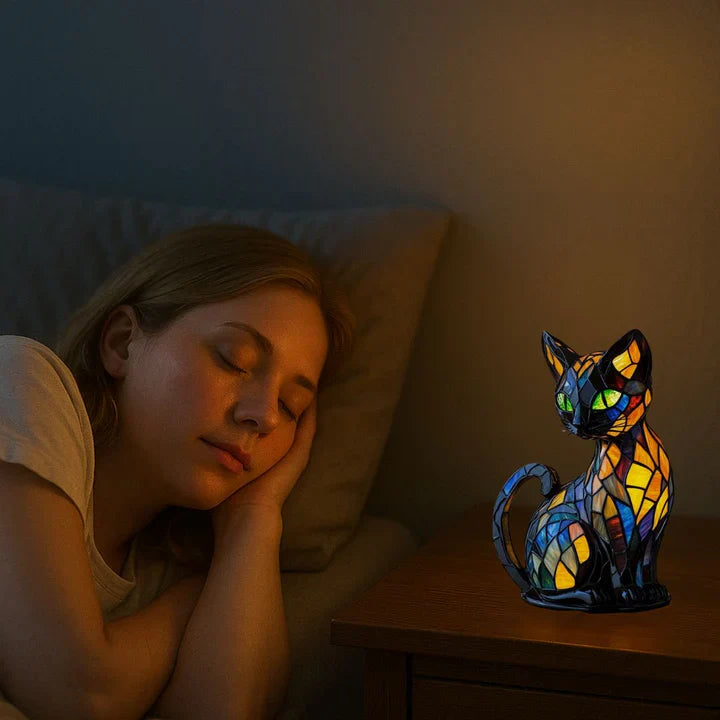 Tafellamp met kattendesign, handgemaakt voor een gezellige sfeer