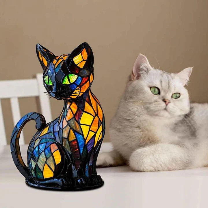 Tafellamp met kattendesign, handgemaakt voor een gezellige sfeer