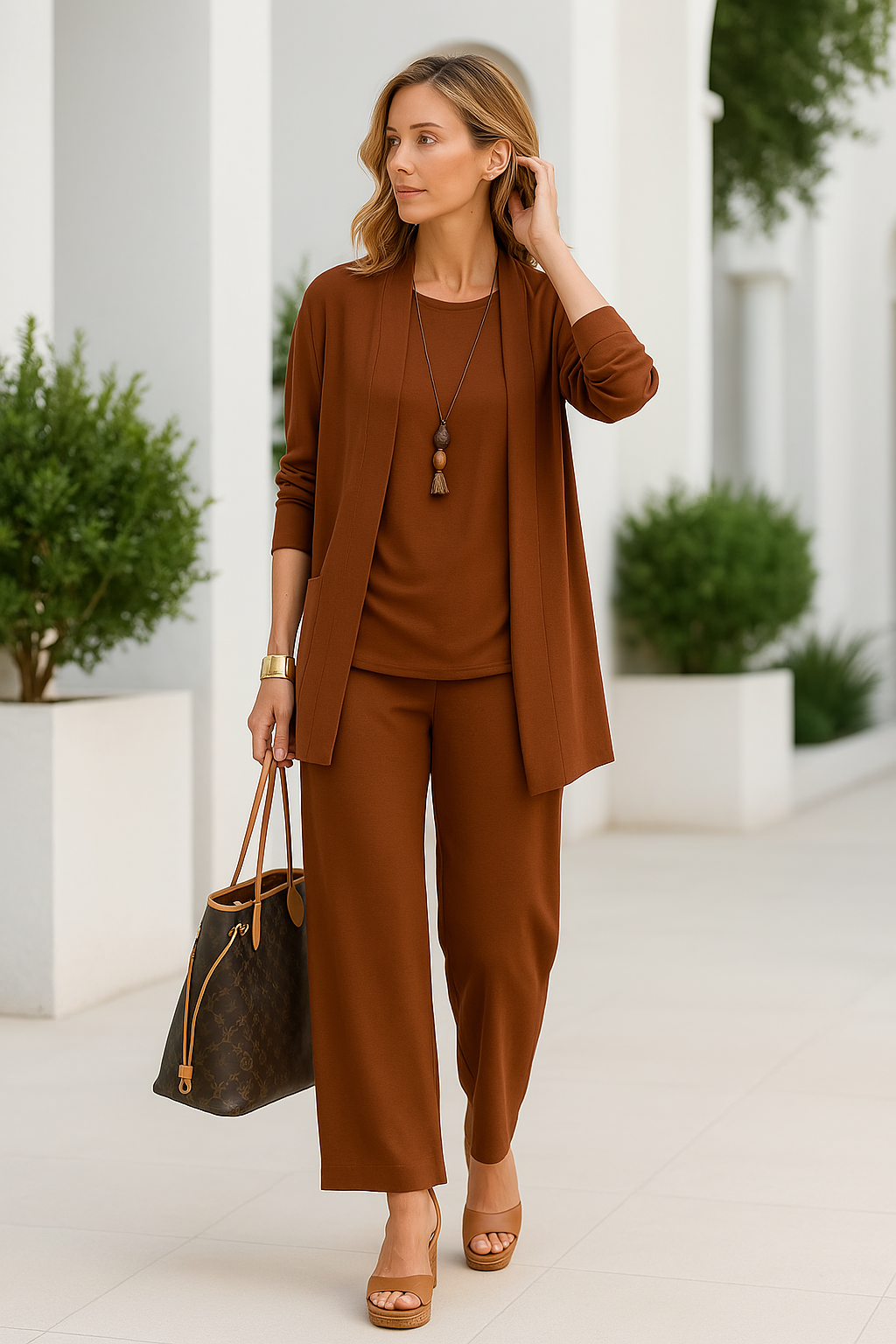 Broekpak Dames Driedelige Set Comfortabele Stoffen voor Casual Gelegenheden 1