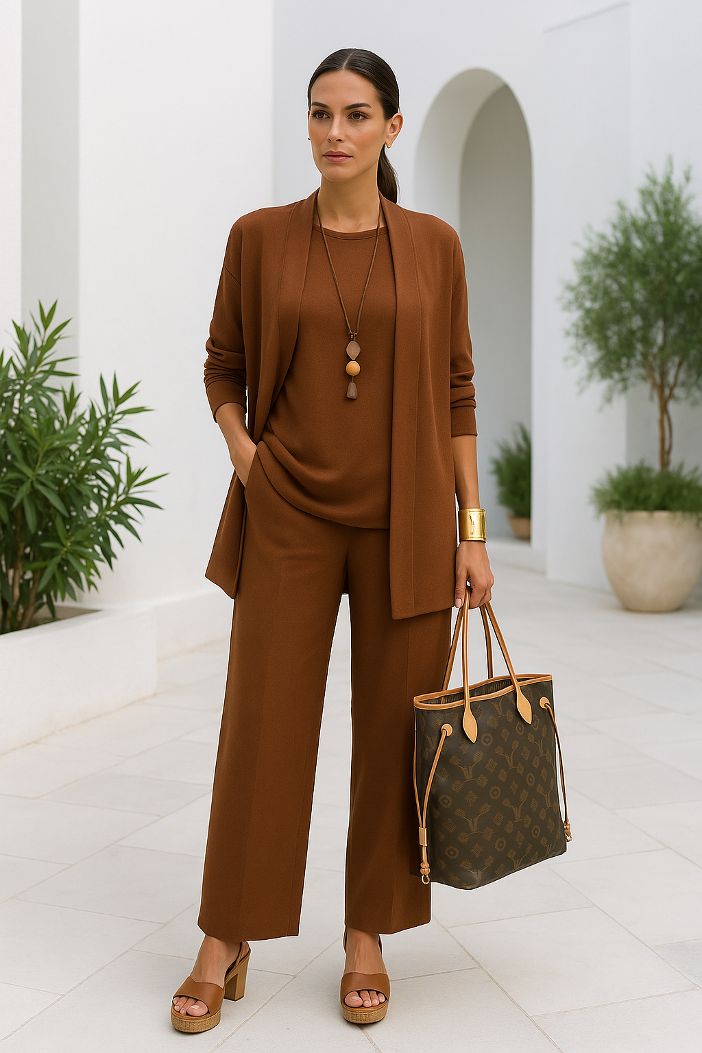 Broekpak Dames Driedelige Set Comfortabele Stoffen voor Casual Gelegenheden 2