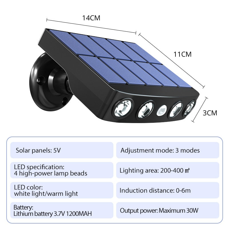 Buiten LED Lamp met Bewegingssensor en Zonne-energie 8