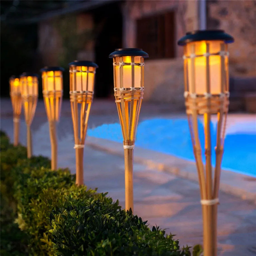 Buiten Tuinfakkels LED Bamboe Design 2