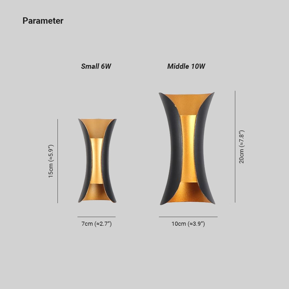 Buitenlamp Wandlamp Modern Zwart-Gouden Design voor Tuin en Terras 2