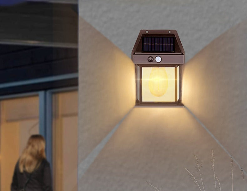 Buitenlamp Zonne Energie Wolfraam Design voor Tuin en Balkon 1