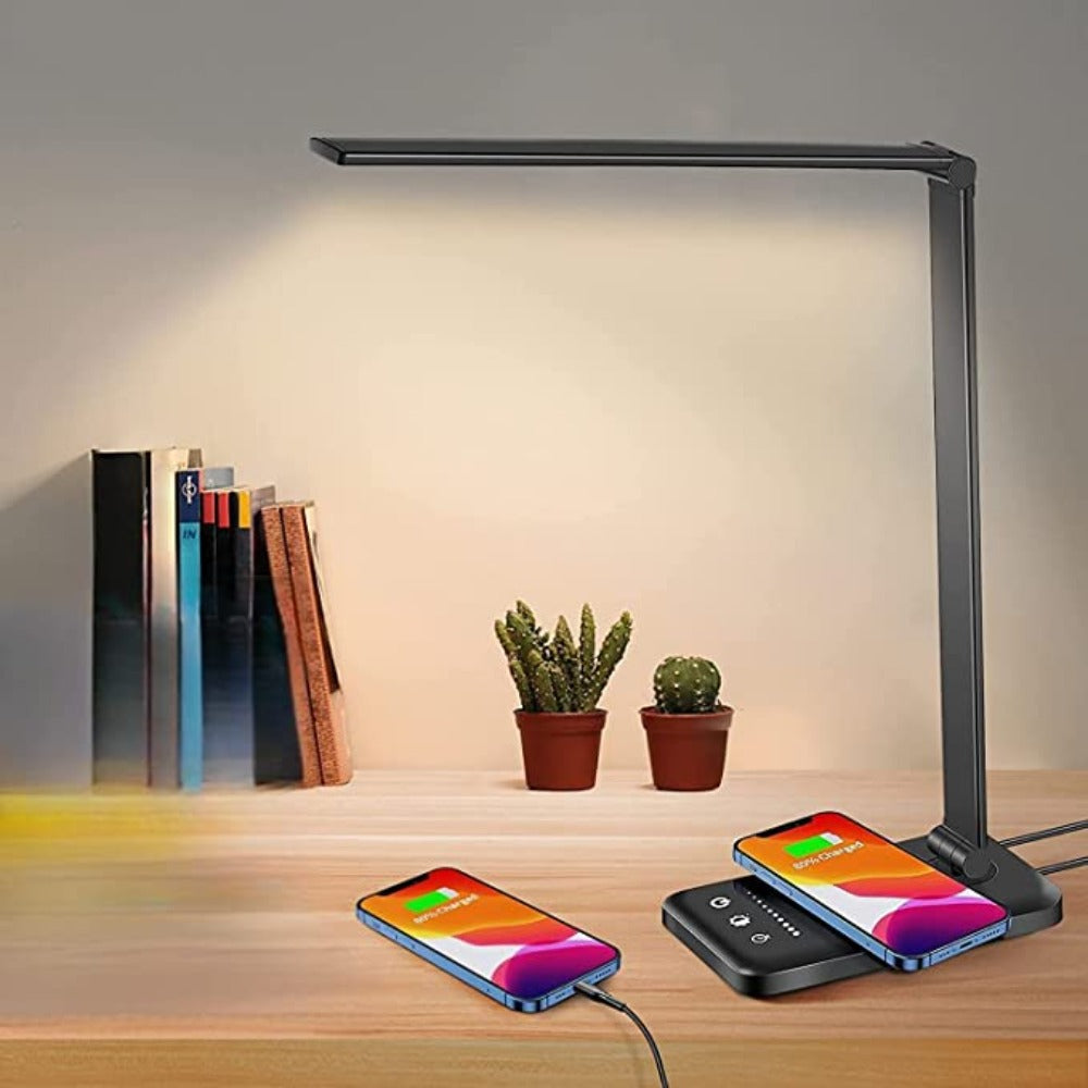 Bureaulamp LED Dimbaar met USB-oplaadpoort en Flexibele Arm 4