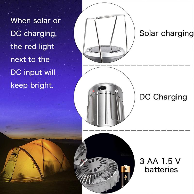 Campinglamp met Ventilator en LED Verlichting 2
