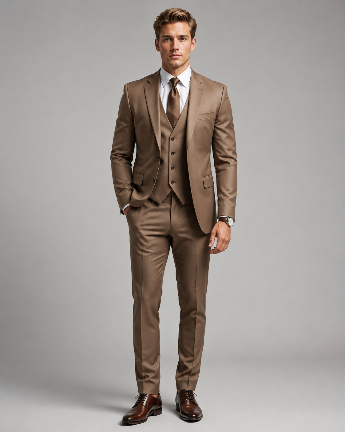 Heren driedelig trouwpak met vest