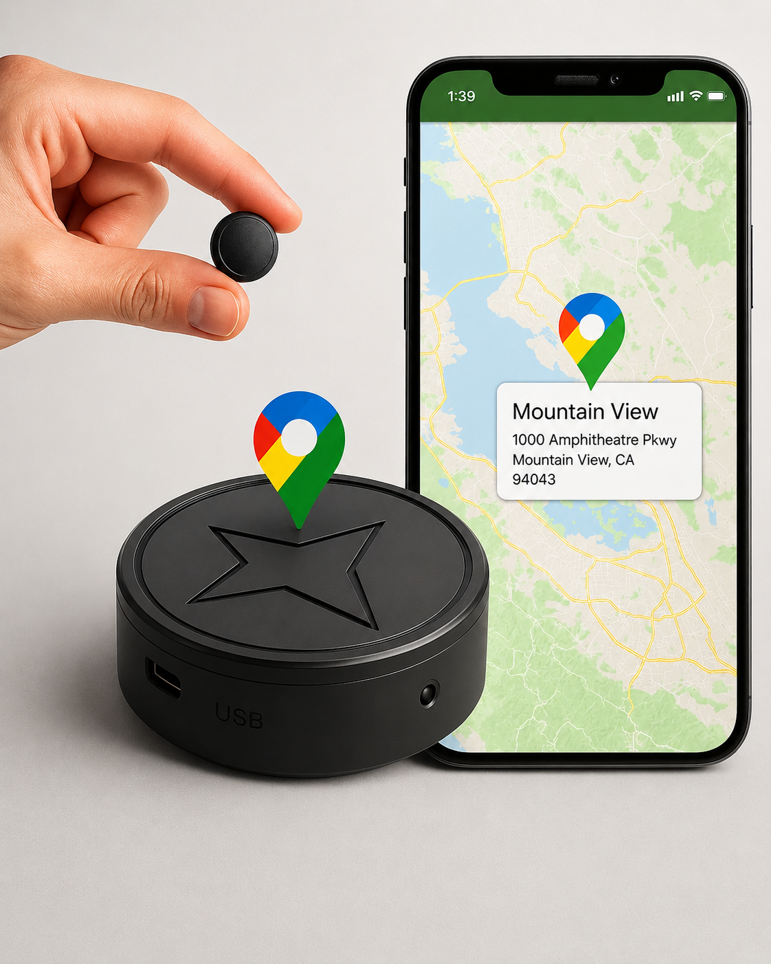 GPS Tracker Zonder Abonnement Voor Auto's Met Magnetische Bevestiging
