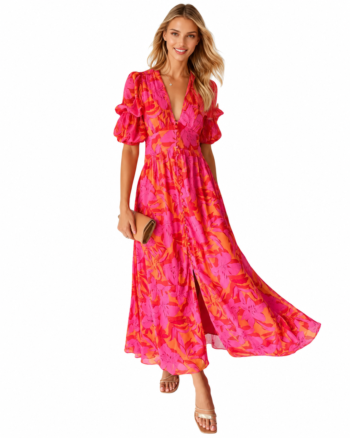 Dames Maxi Jurk Vloeiende Stijl Zachte Stof voor Zomer