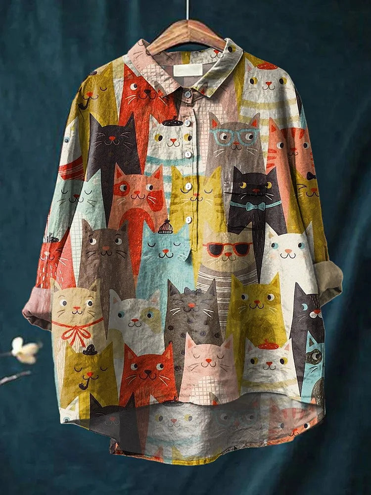 Damesblouse met speelse print, zacht en lichtgewicht