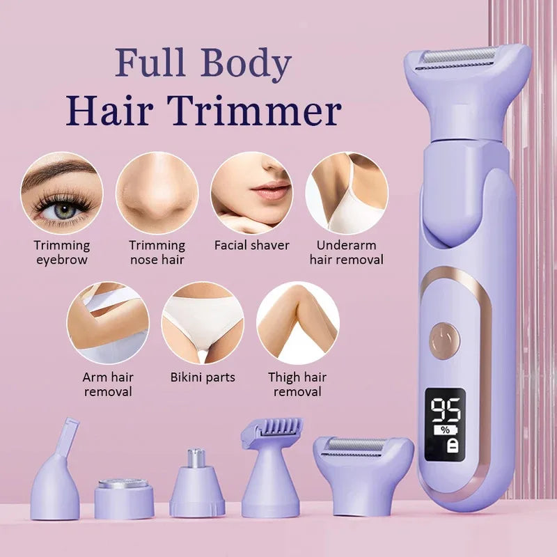 Dames 5-in-1 Elektrisch Scheermes met Vervangbare Hoofden 4