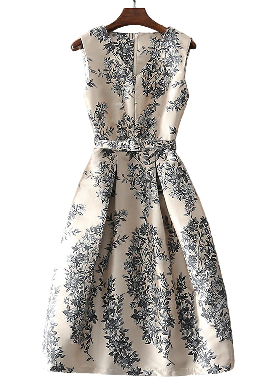 Dames Abrikozenjurk met Rits en Print 0