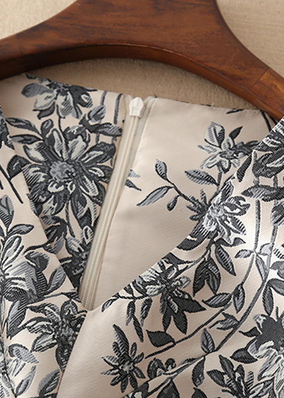 Dames Abrikozenjurk met Rits en Print 3