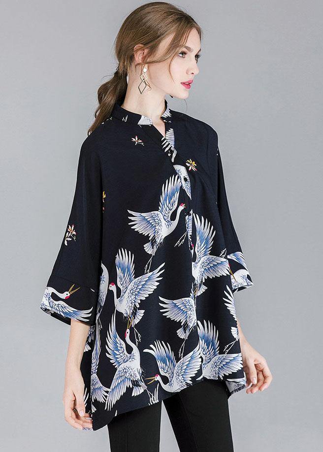 Dames Asymmetrisch Ontwerp Top met Opstaande Kraag 3