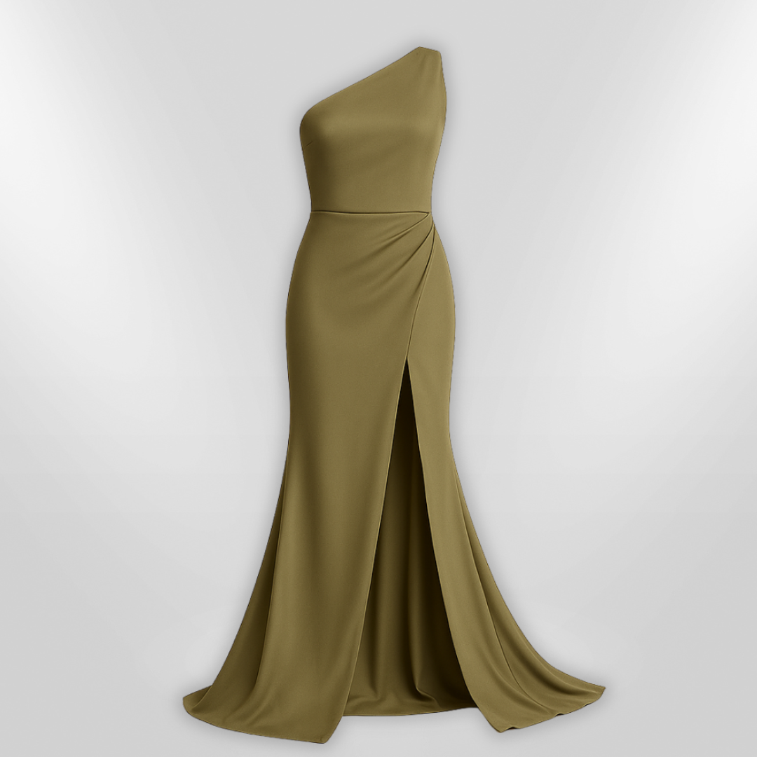 Dames Asymmetrische Maxi Jurk Met Hoge Split 100% Polyester 2