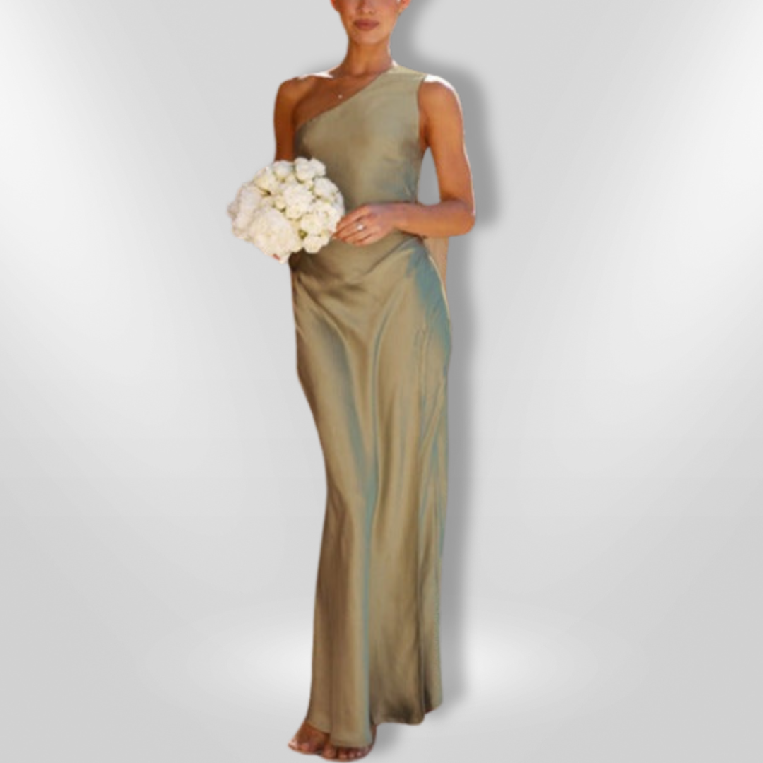 Dames Asymmetrische Maxi Jurk Met Hoge Split 100% Polyester 4