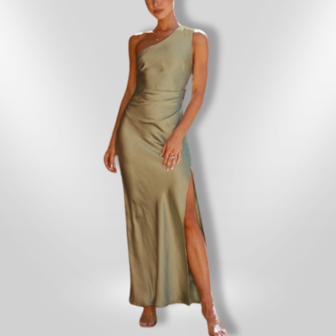 Dames Asymmetrische Maxi Jurk Met Hoge Split 100% Polyester 5