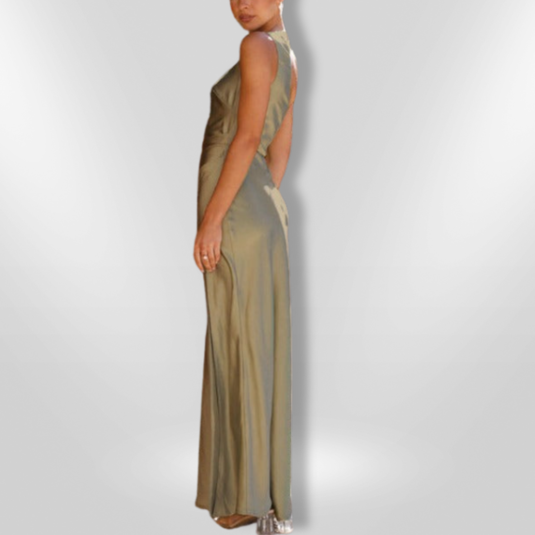 Dames Asymmetrische Maxi Jurk Met Hoge Split 100% Polyester 6