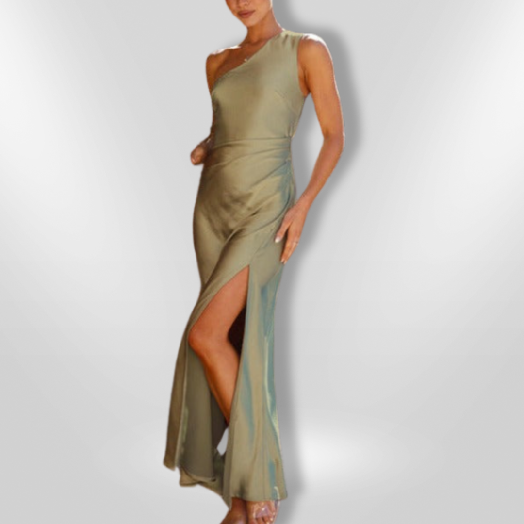 Dames Asymmetrische Maxi Jurk Met Hoge Split 100% Polyester 7