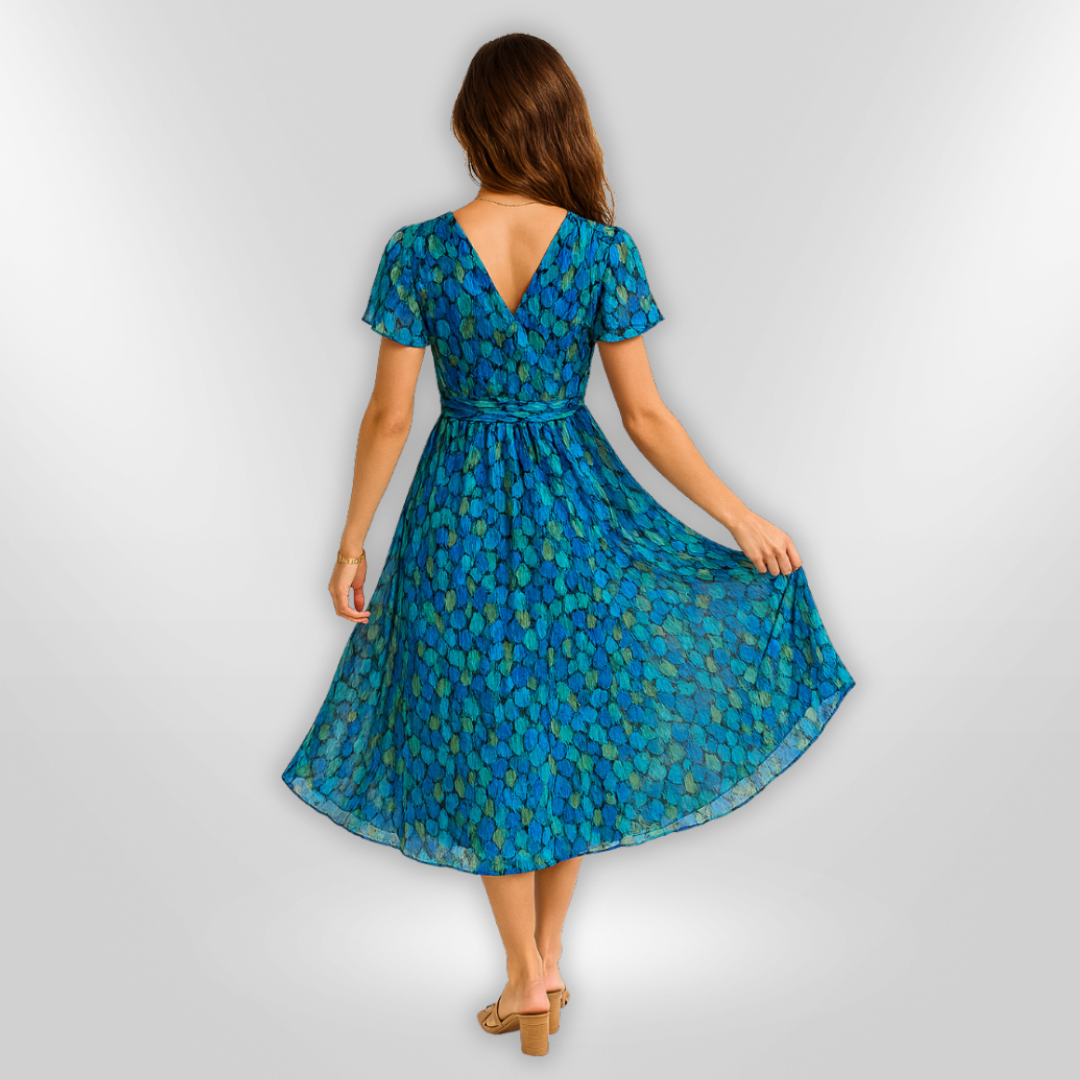 Dames Asymmetrische V-hals Jurk Lichte Stof - Feestelijke en Stijlvolle Zomer Kleding 2