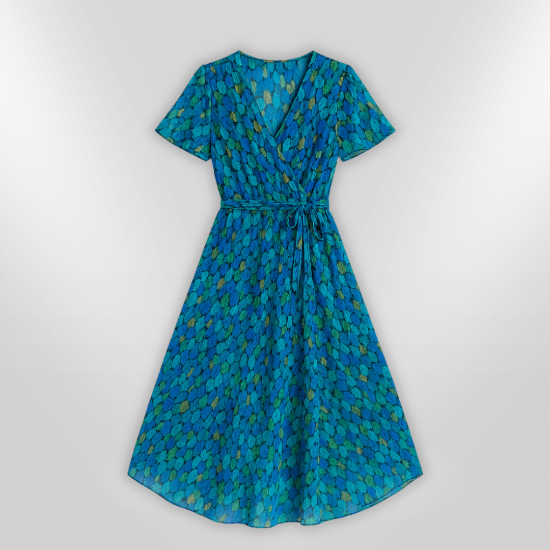 Dames Asymmetrische V-hals Jurk Lichte Stof - Feestelijke en Stijlvolle Zomer Kleding 3