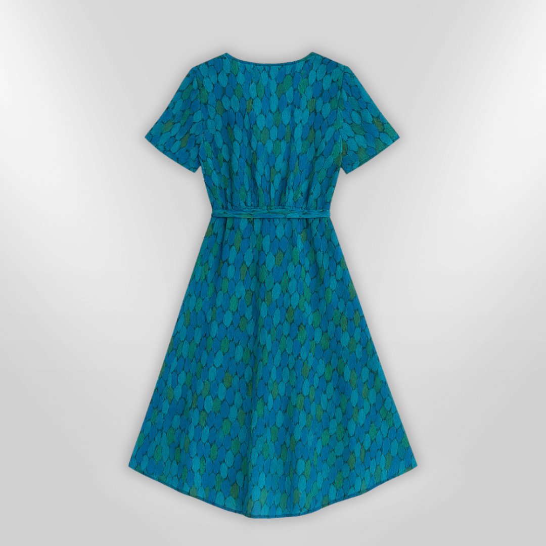 Dames Asymmetrische V-hals Jurk Lichte Stof - Feestelijke en Stijlvolle Zomer Kleding 4