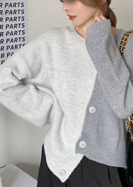 Dames Asymmetrische Wintertrui met Knoopdetails 1
