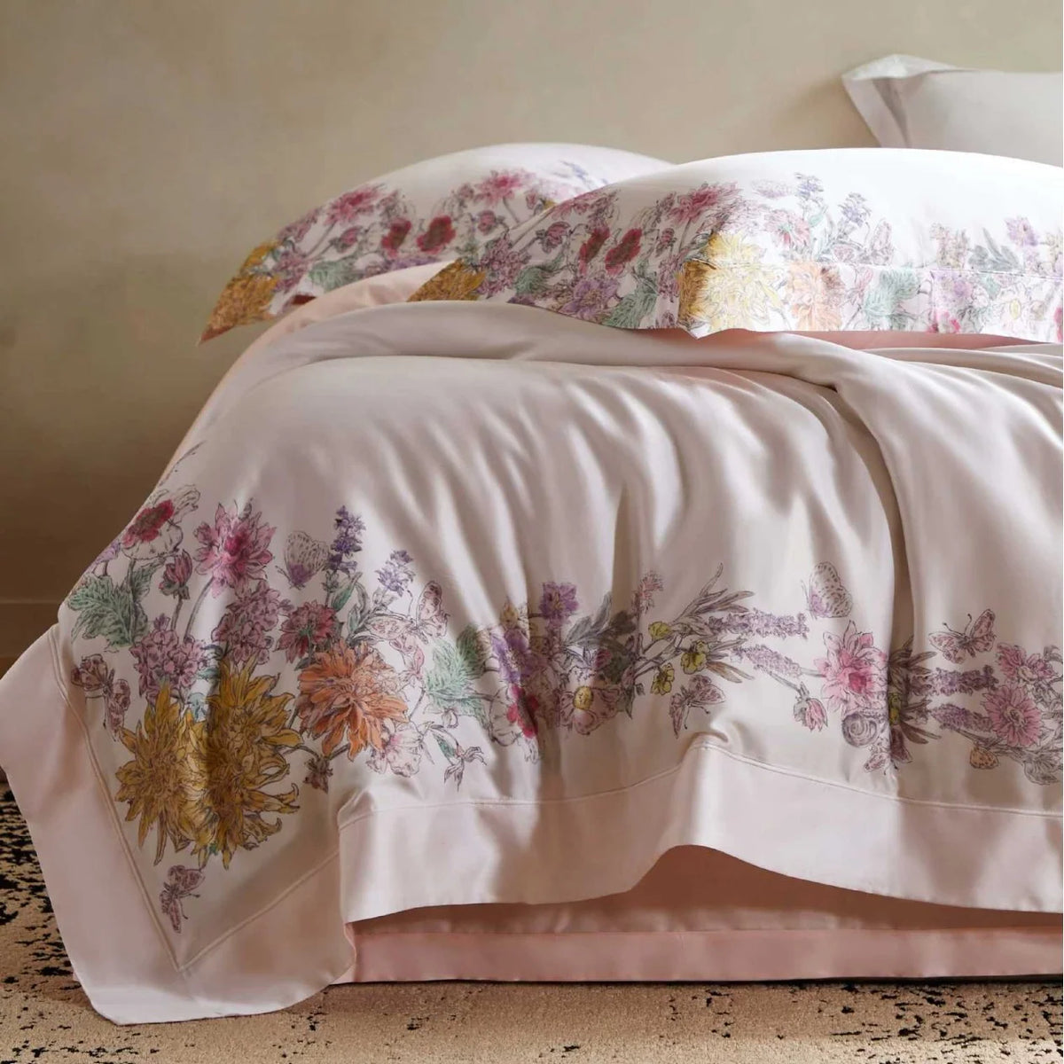Dames Beddengoedset Bloemenrand Modern Design 0